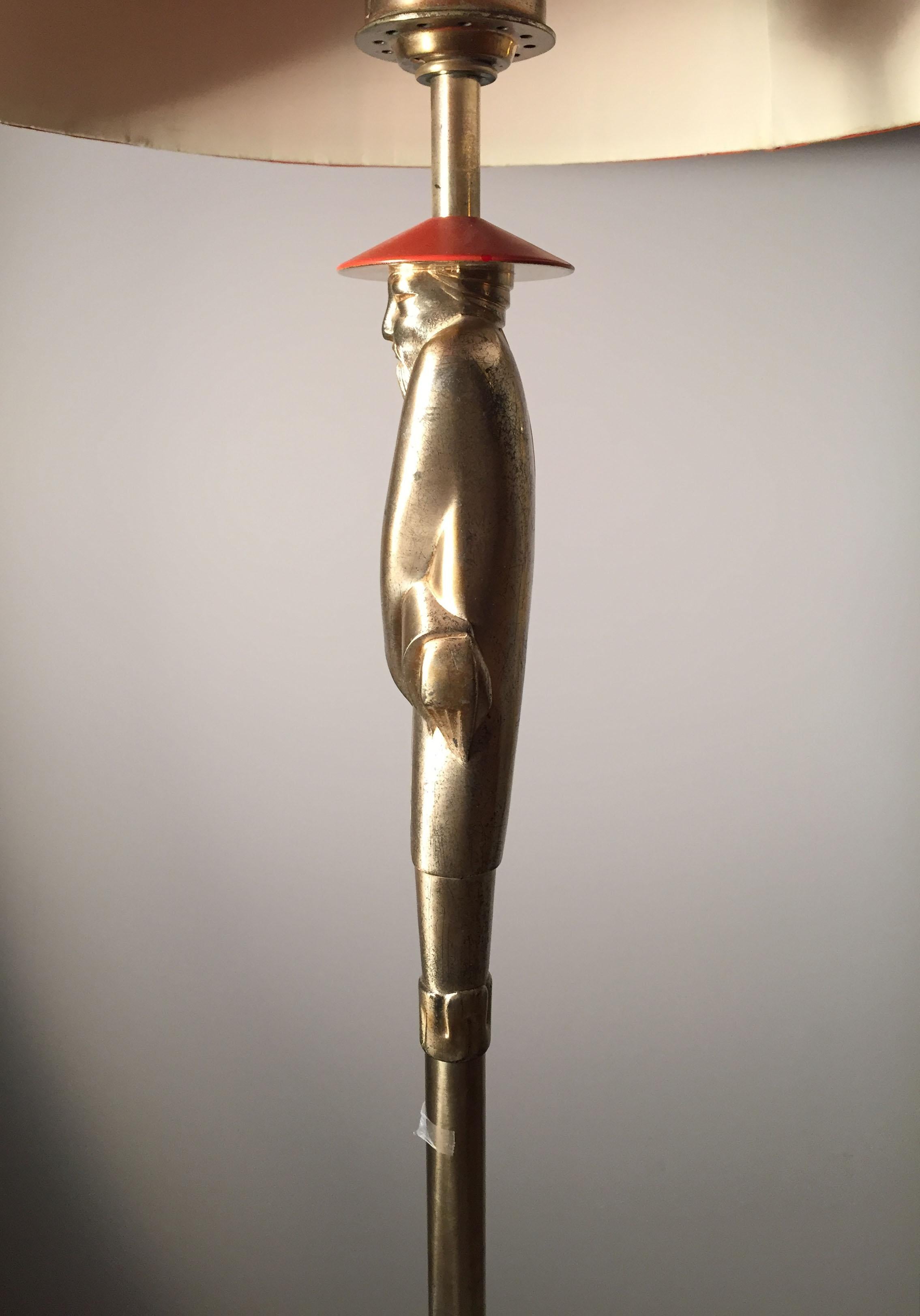 Metal Pair of Vintage Art Deco Viktor Schreckengost Chinoiserie Floor Lamps For Sale