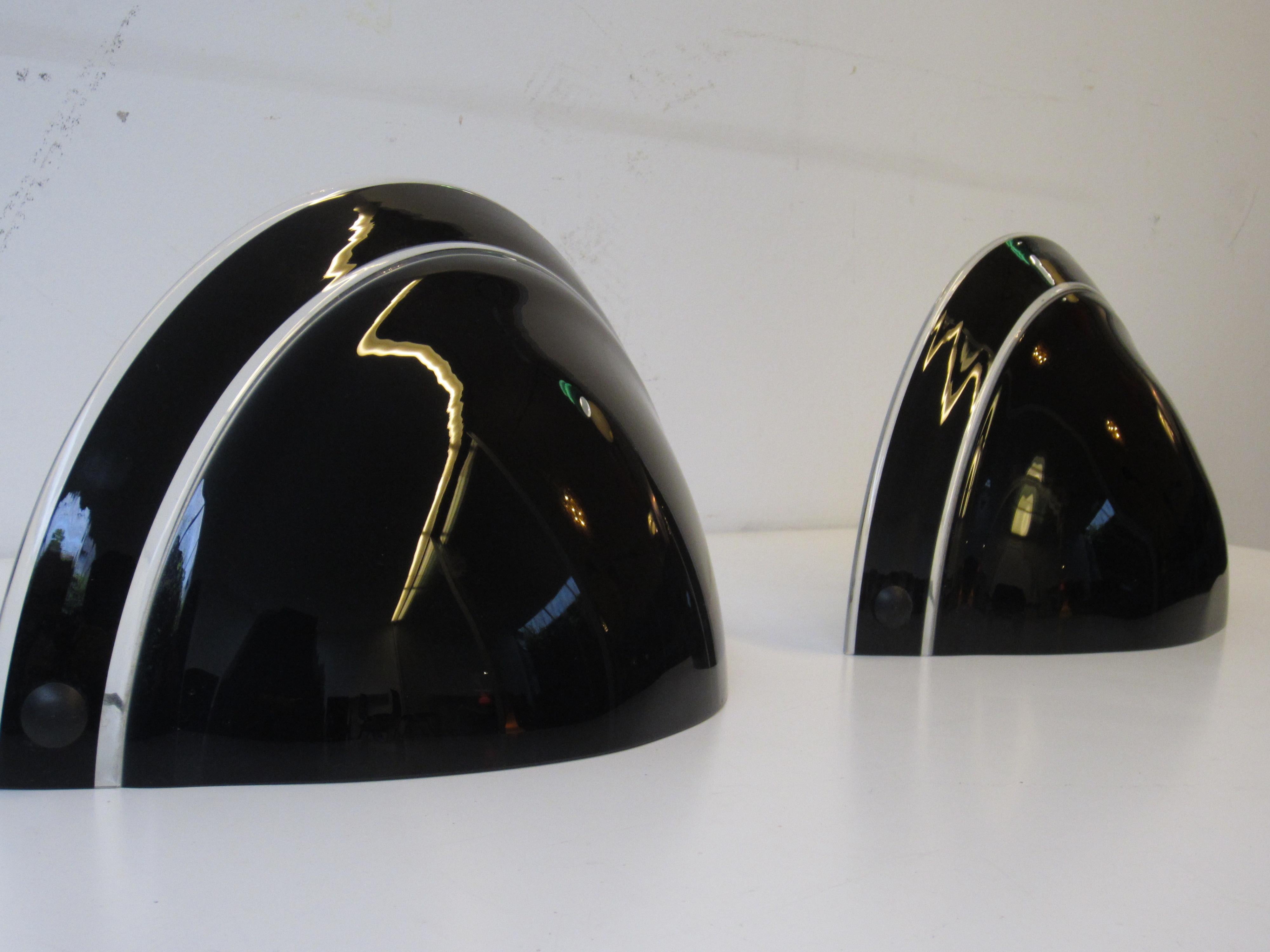 Pair of vintage Artemide black glass wall sconce, Italy, 1970s 
Great condition. Rare.