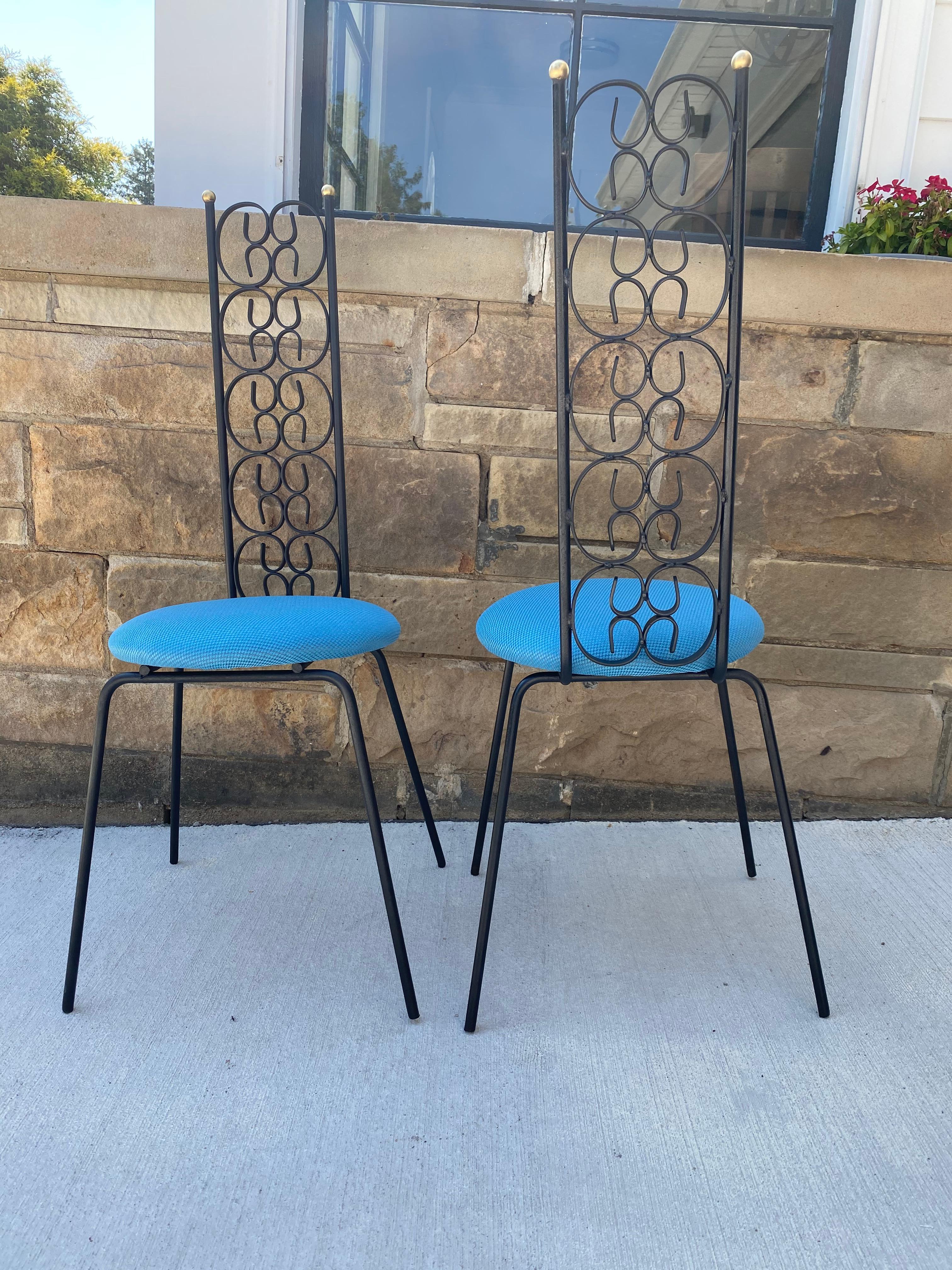 Pair of Vintage Arthur Umanoff Wrought Iron Chairs For Sale 2