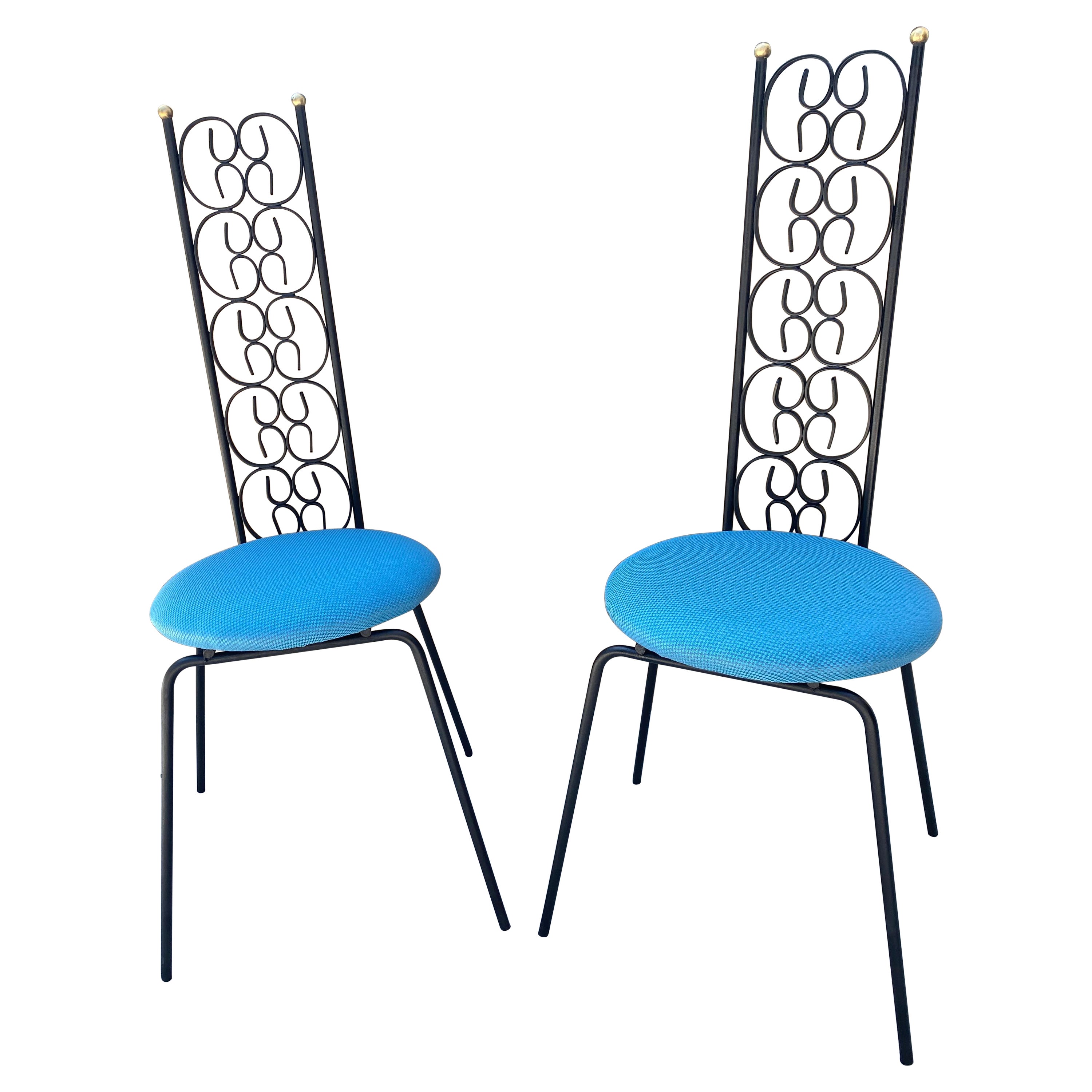 Arthur Umanoff paire de chaises vintage en fer forgé