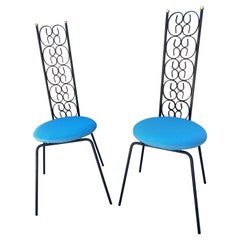 Pair of Vintage Arthur Umanoff Wrought Iron Chairs