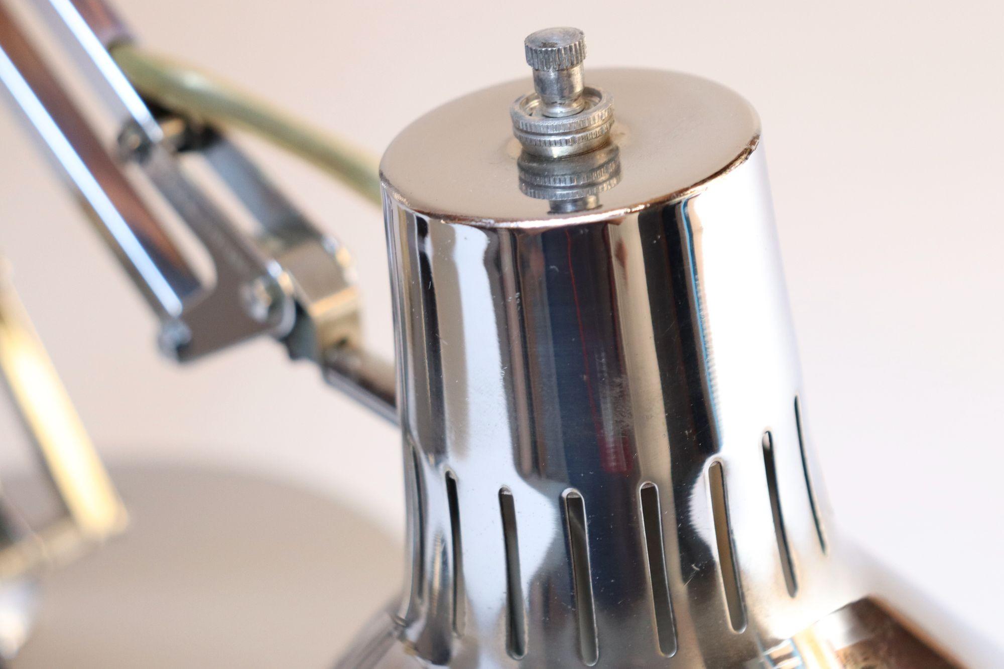 Pair of Vintage Articulating Chrome Desk/Task Lamps by Jac Jacobsen for Luxo For Sale 10
