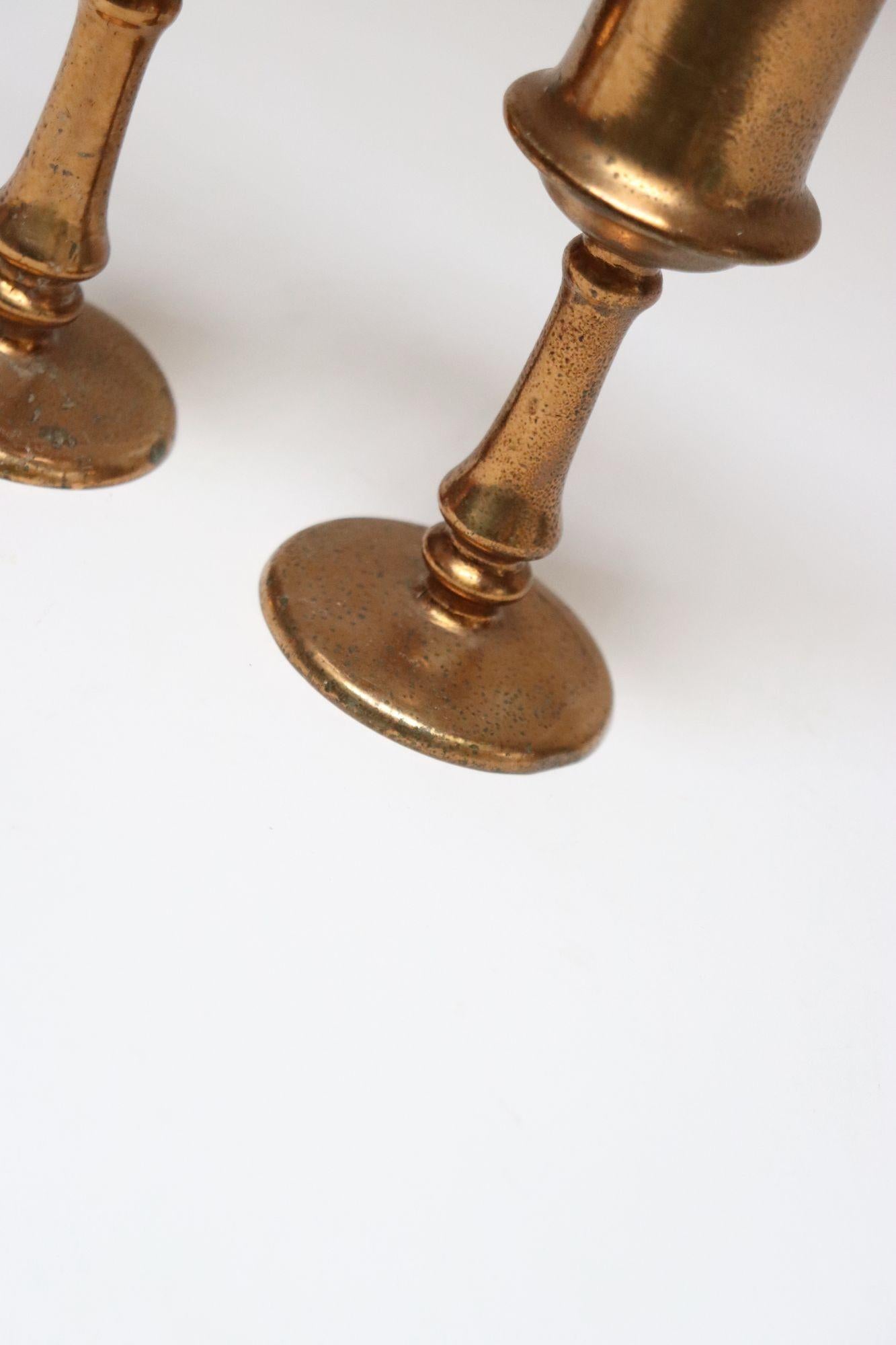 Pair of Vintage Arts and Crafts Style Copper Goblets / Bud Vases For Sale 11