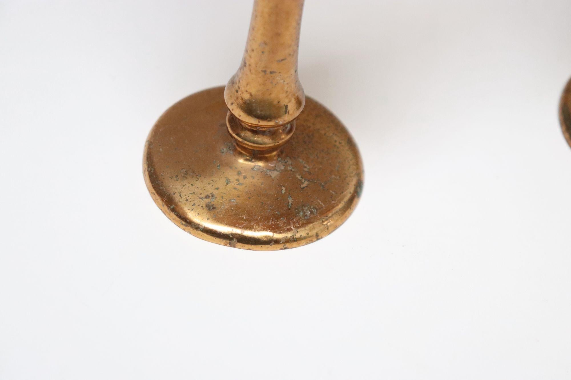Pair of Vintage Arts and Crafts Style Copper Goblets / Bud Vases For Sale 12