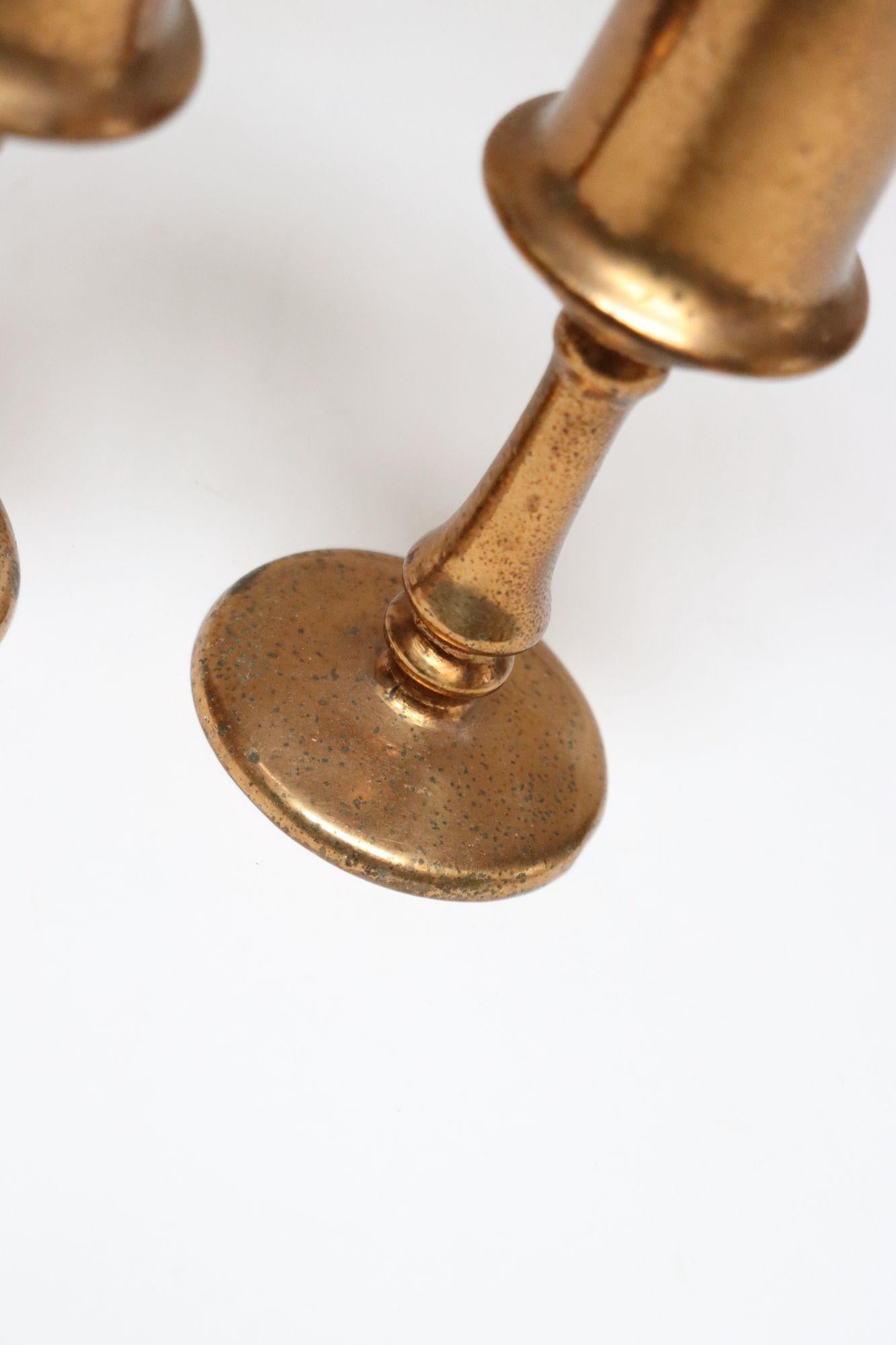Pair of Vintage Arts and Crafts Style Copper Goblets / Bud Vases For Sale 15