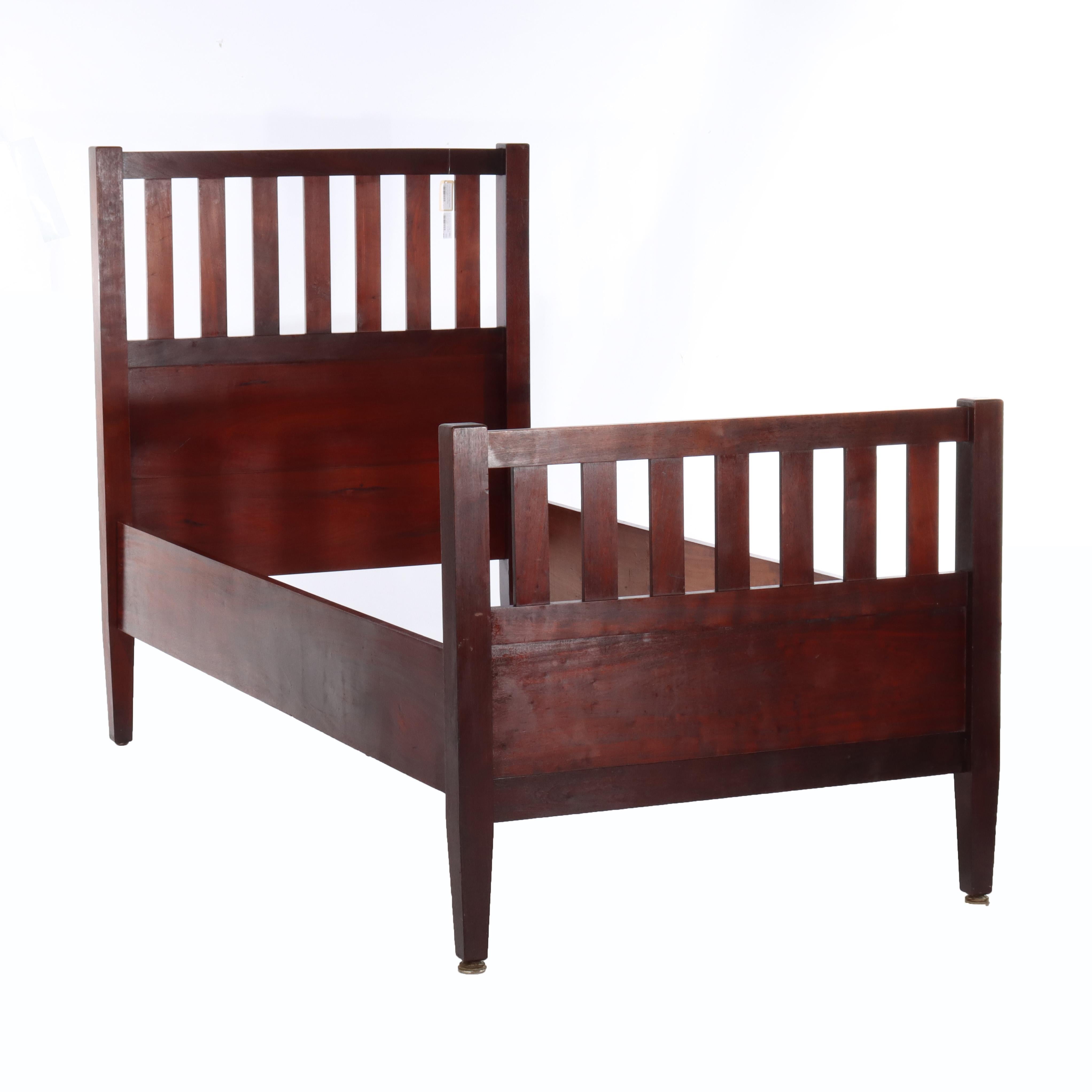 ***Reduced In-House Delivery Rates - Click on “Ask Seller” to Request a Quote***
Pair of Vintage Arts & Crafts Stickley School Mahogany Twin Bed Frames 20thC.   
Measures - 54.25