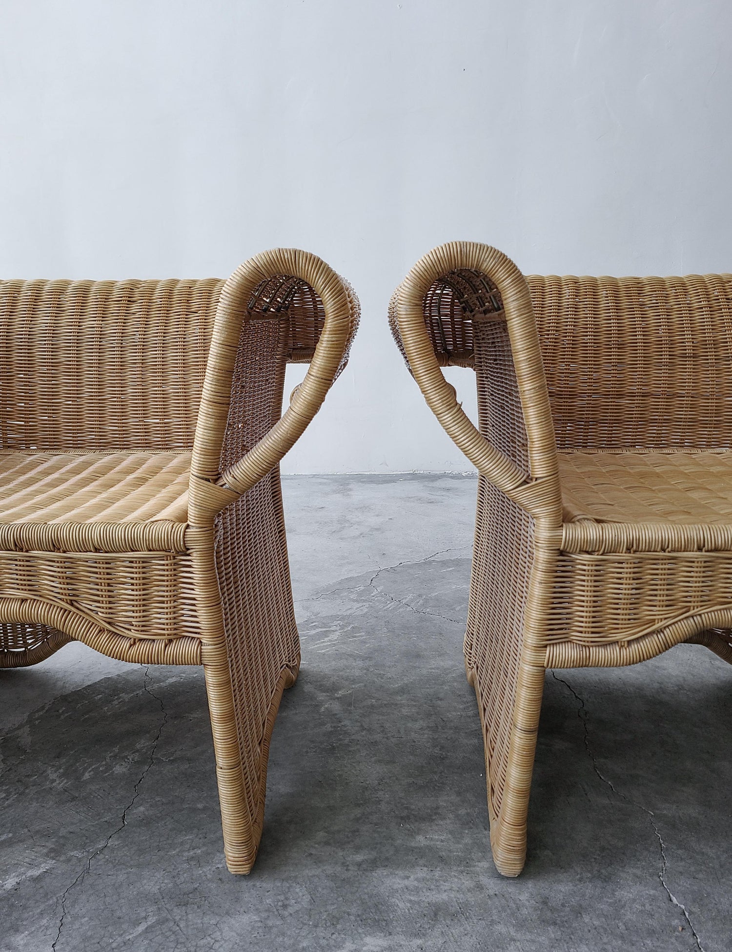 kozy kingdom wicker furniture on Pair Of Vintage Arurog Wicker Chairs For Sale At 1stdibs
