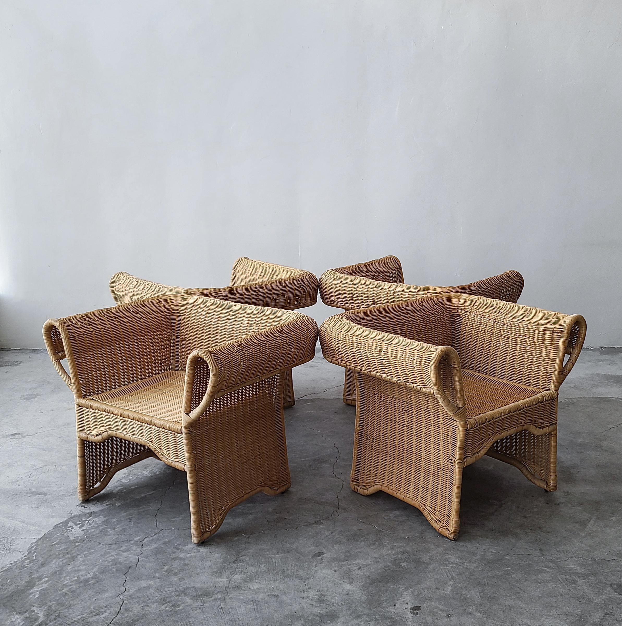 Pair of Vintage Arurog Wicker Chairs 2
