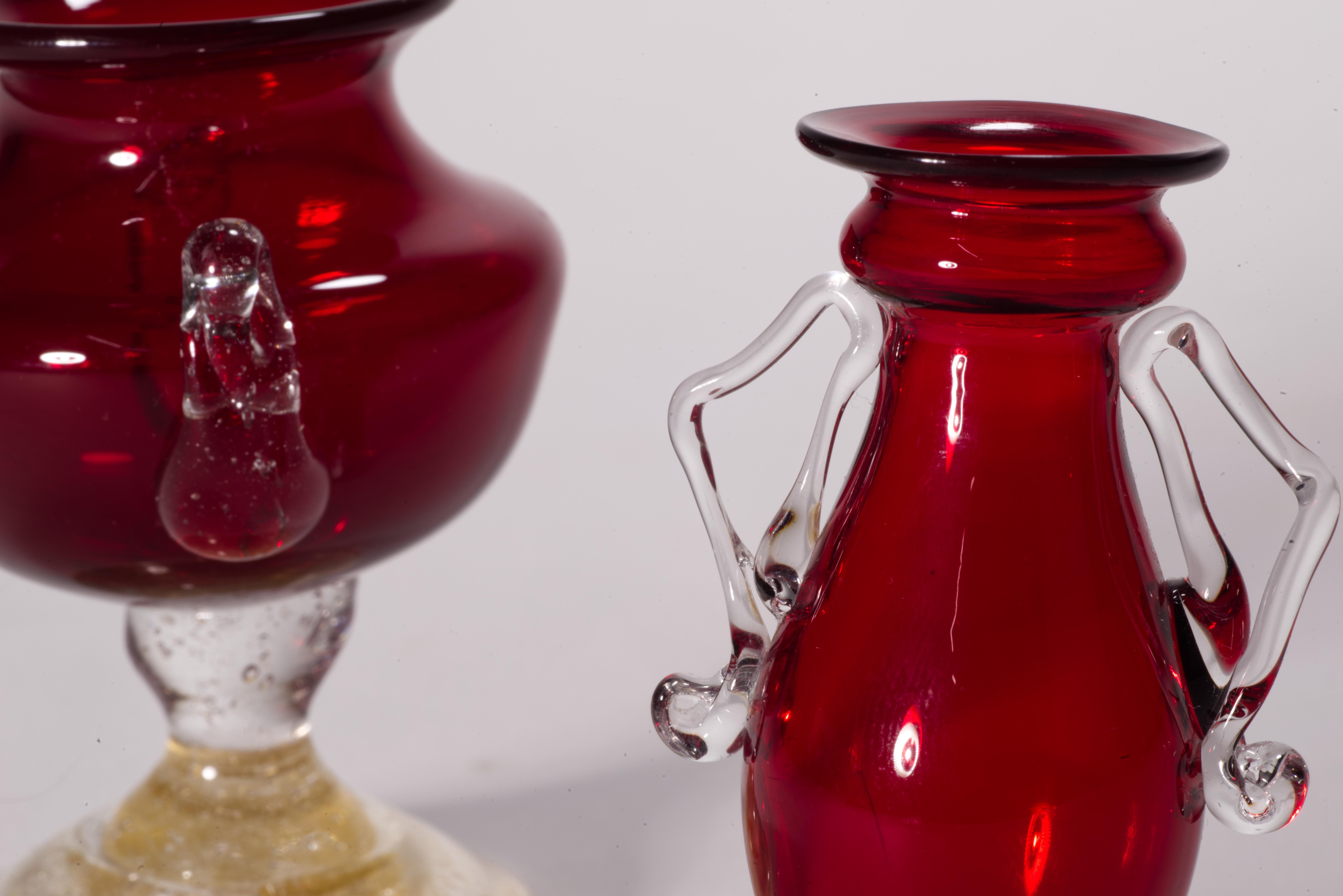 XX secolo Coppia di mini vasi a bocciolo AVEM d'epoca, Murano, Italia, firmati in vendita