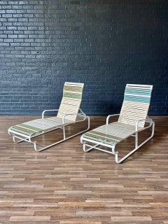 Pair of Vintage “Aviante” Outdoor Patio Chaise Lounges by Jean Ellen