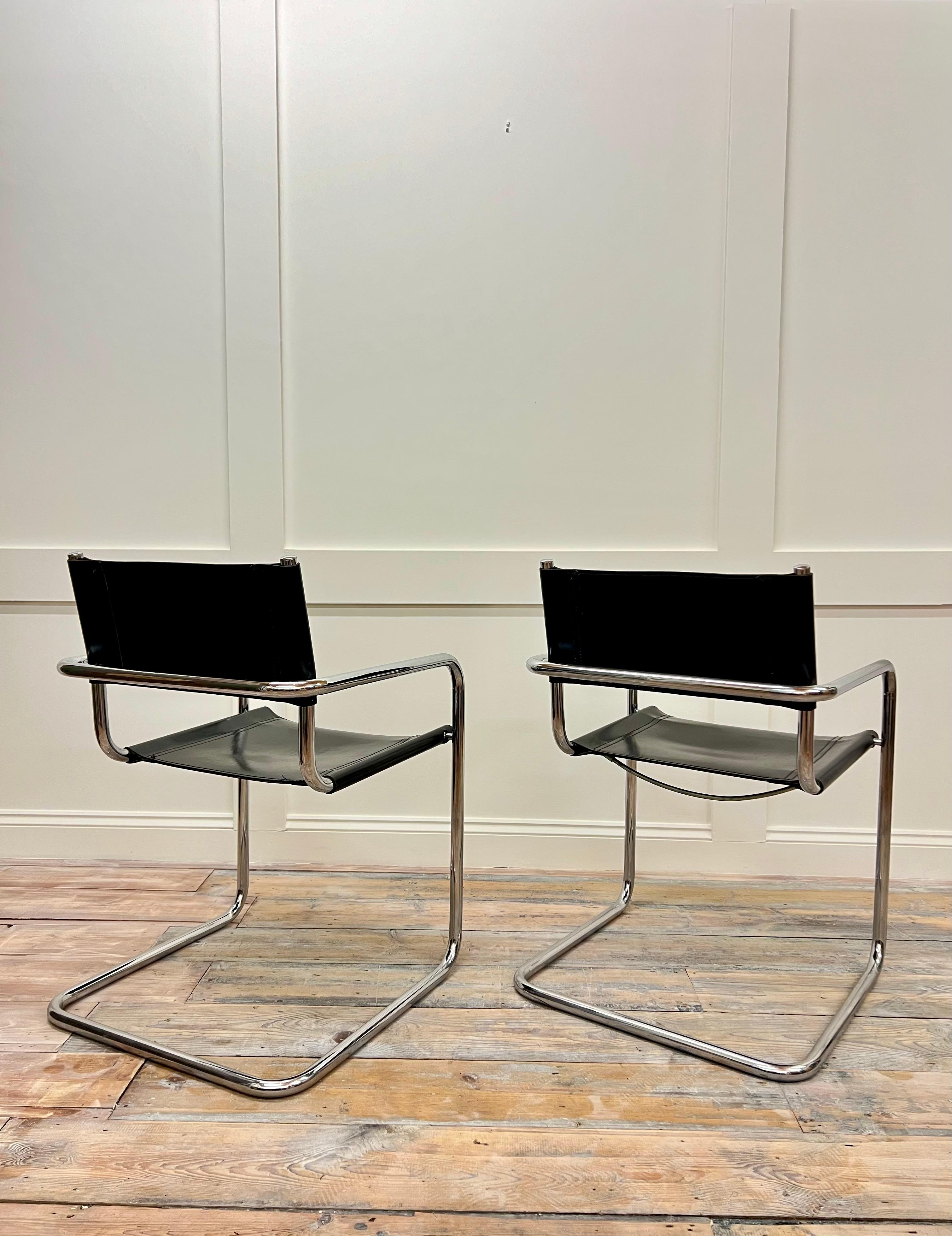 Set of 2 Bauhaus Armchairs by Marcel Breuer B34 for Matteo Grassi, Italy c.1960 3