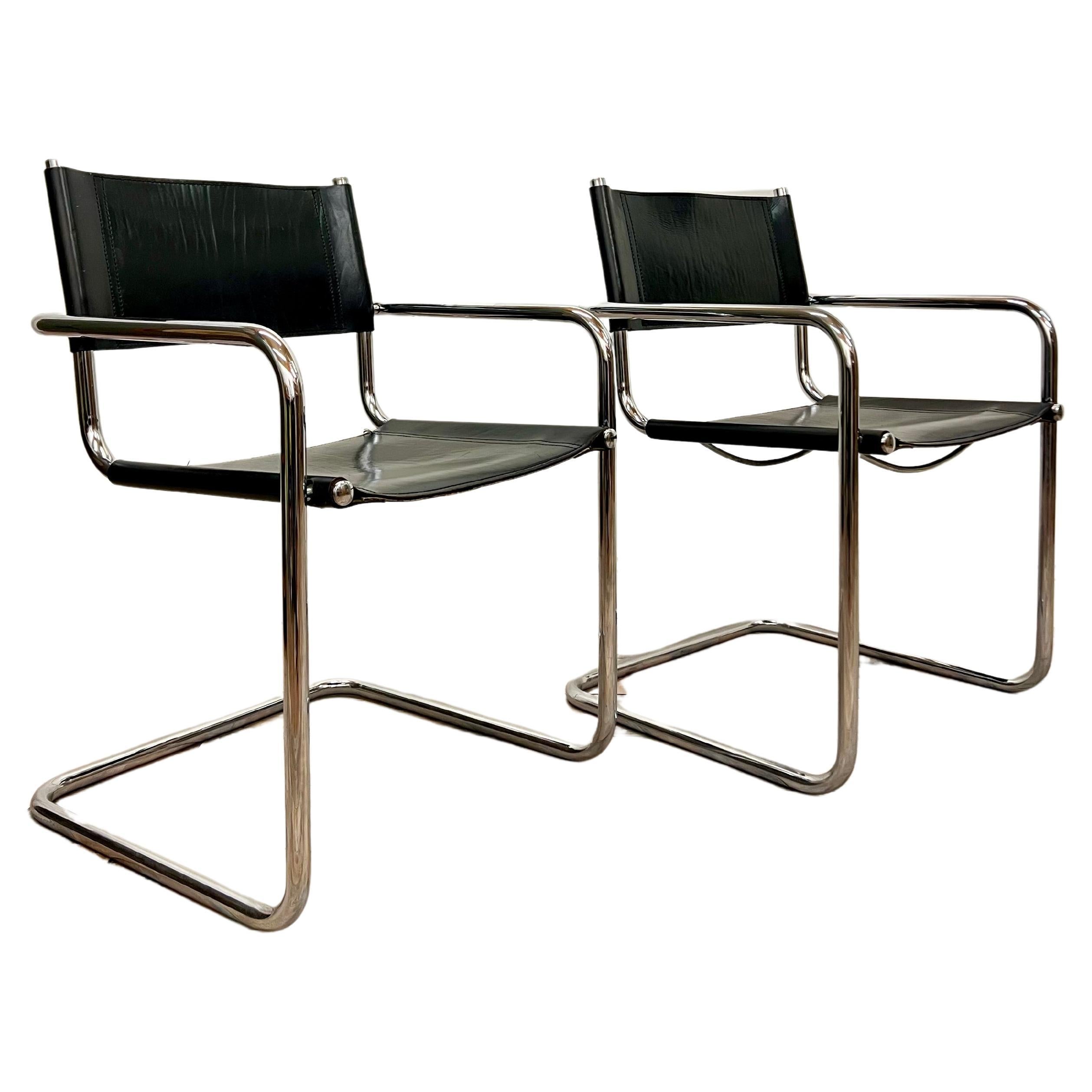 Set of 2 Bauhaus Armchairs by Marcel Breuer B34 for Matteo Grassi, Italy c.1960