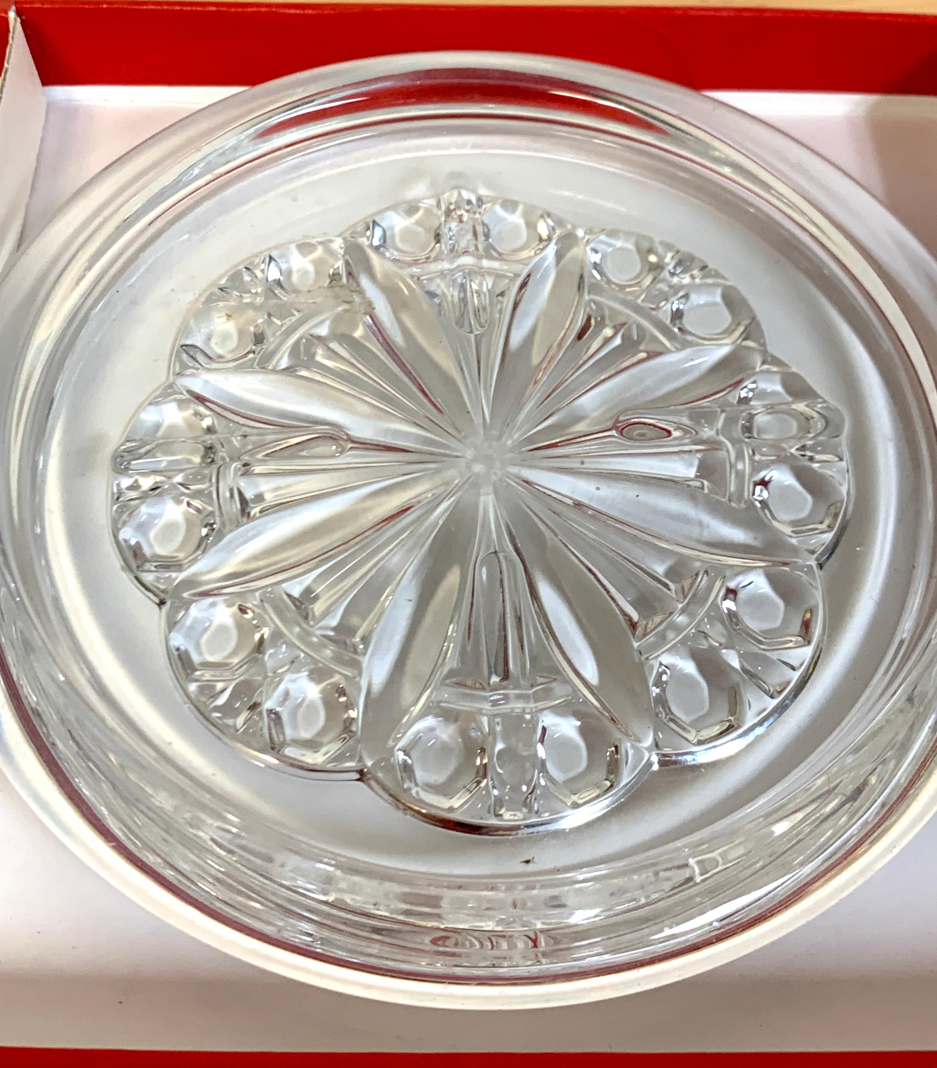 French Pair of Vintage Baccarat Crystal Wine Coasters
