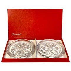 Pair of Vintage Baccarat Crystal Wine Coasters