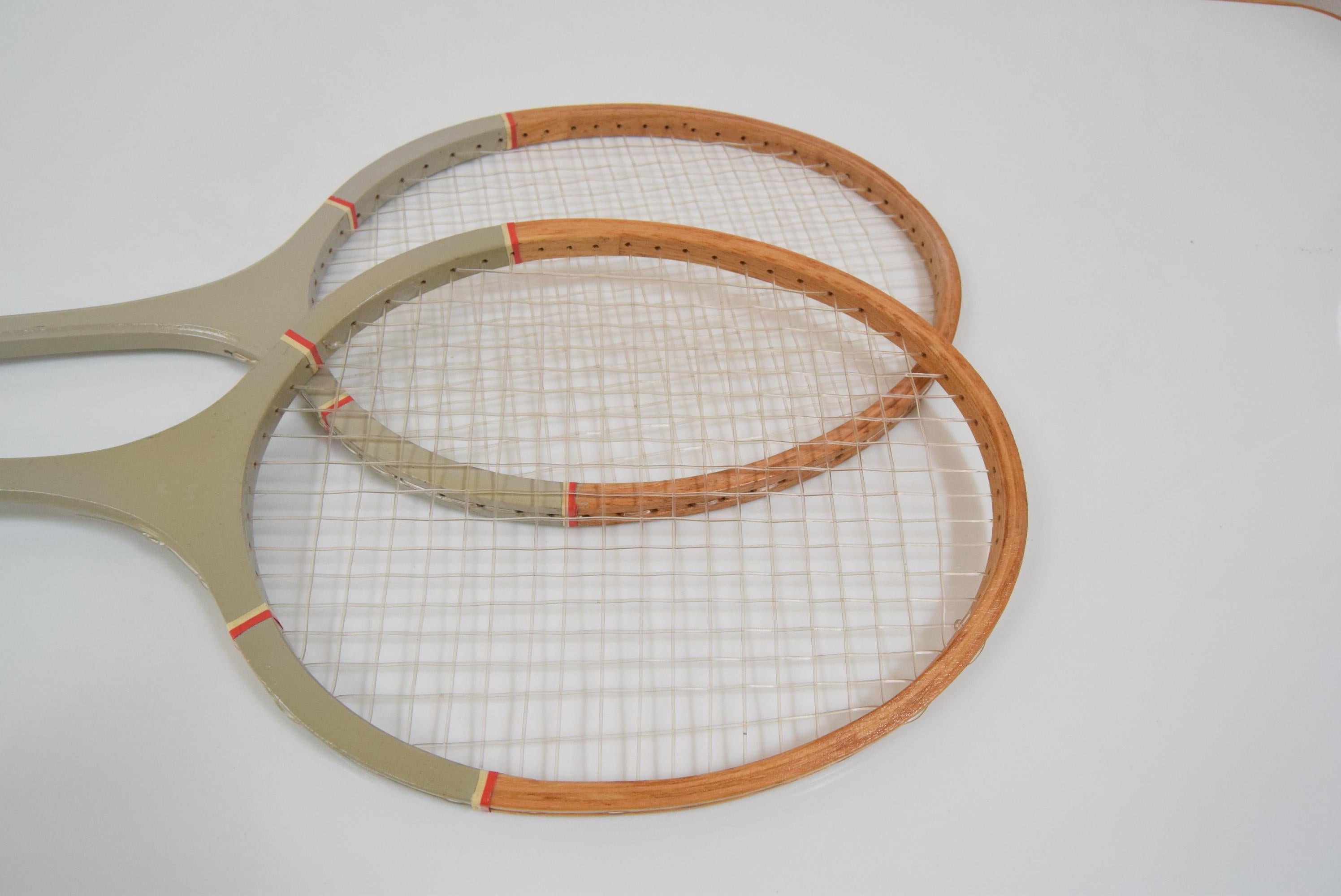 German Pair of Vintage Badminton Rackets, circa 1970's