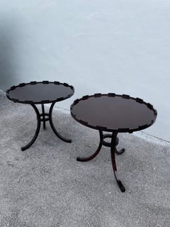 Pair of Vintage Baker Round Gueridon Tables