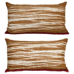Vintage Balenciaga Silk Fabric and Irish Linen Cushions Pillows Maroon