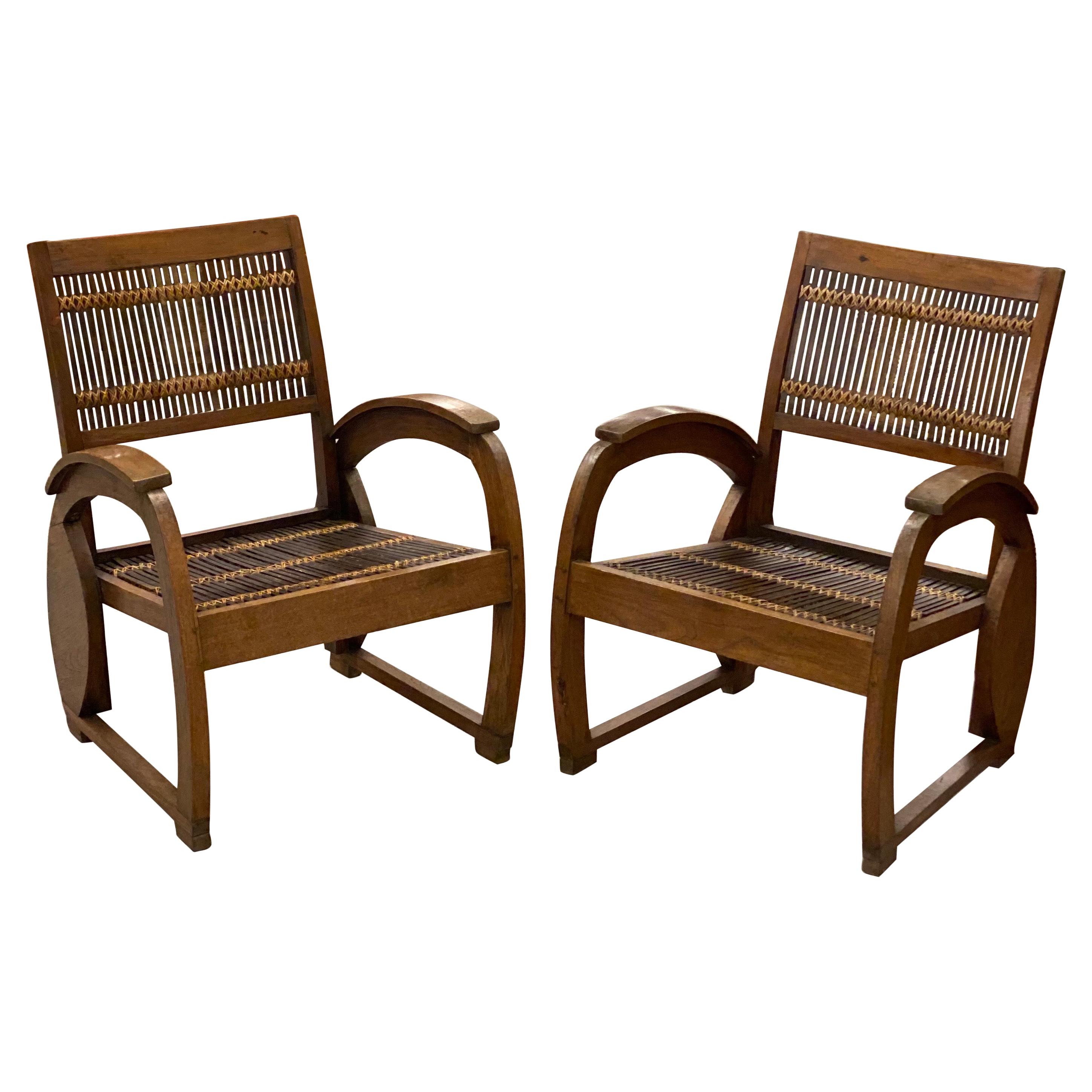 Pair of Vintage Balinese Rattan Chairs