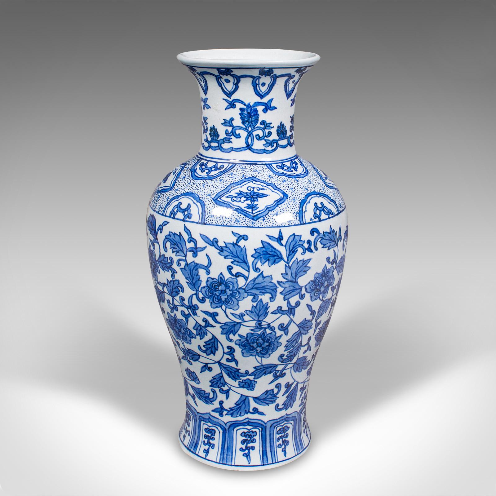 Pair Of Vintage Baluster Flower Vases, Chinese, Ceramic, Art Deco, Circa 1940 1