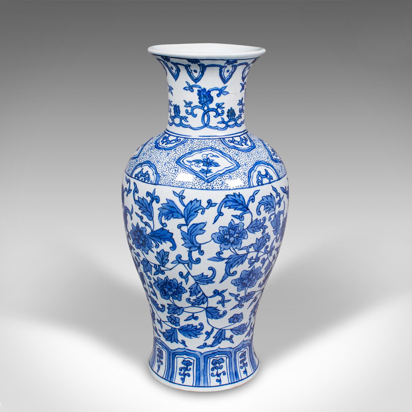 Pair Of Vintage Baluster Flower Vases, Chinese, Ceramic, Art Deco, Circa 1940 2