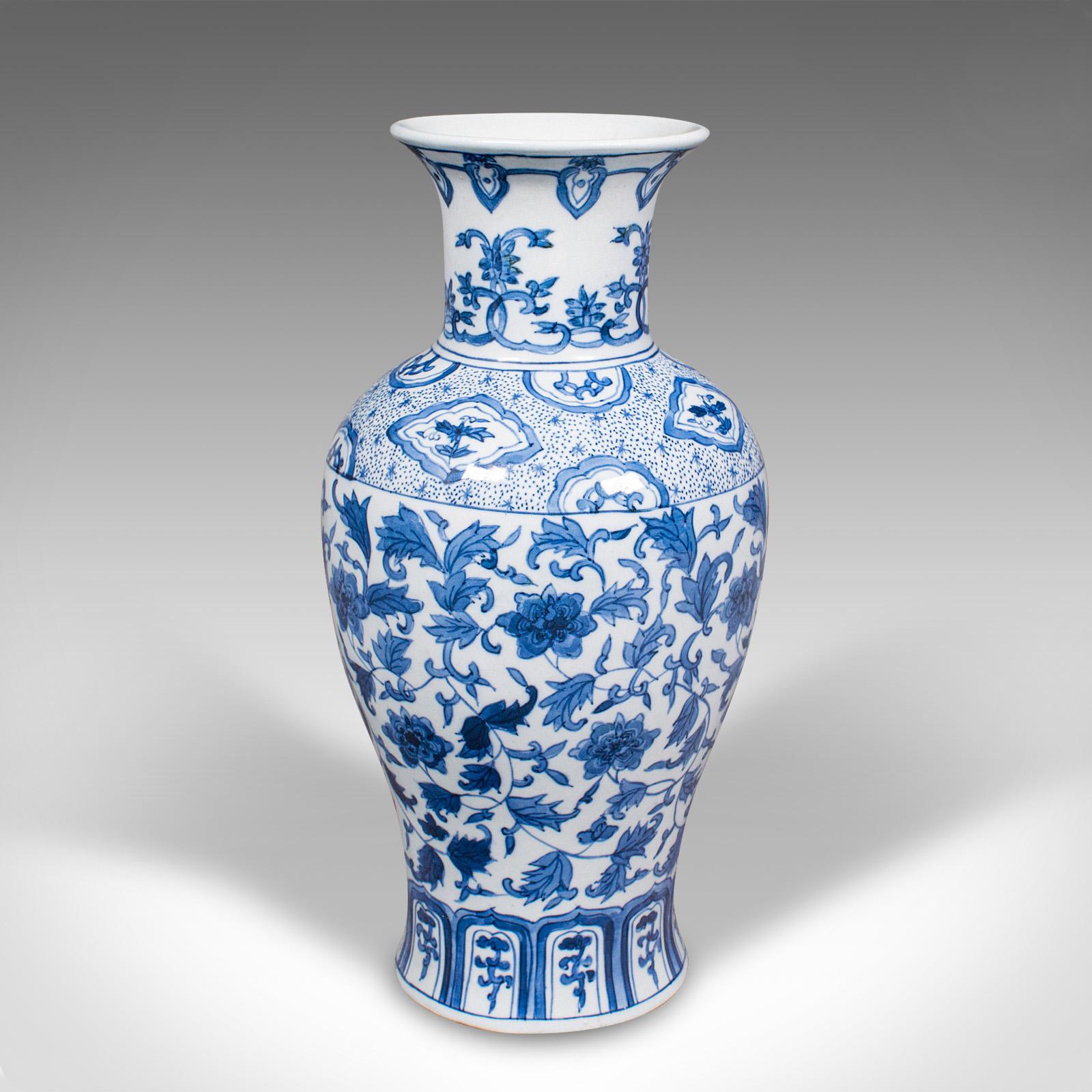 Pair Of Vintage Baluster Flower Vases, Chinese, Ceramic, Art Deco, Circa 1940 3