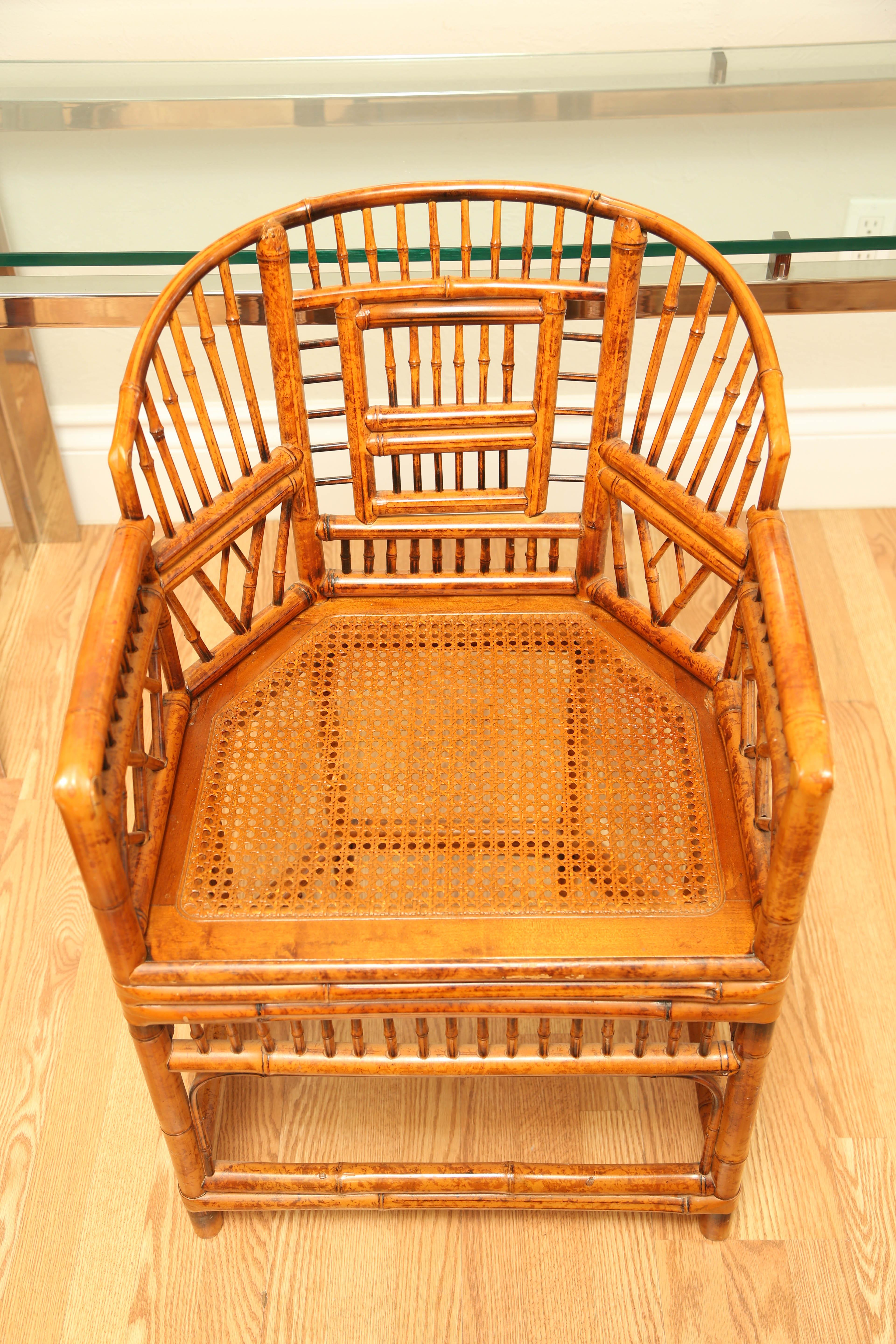 Pair of Vintage Bamboo Brighton Pavilion Armchairs  1