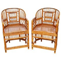 Pair of Vintage Bamboo Brighton Pavilion Armchairs 