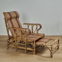 Pair of Vintage Bamboo Chase Lounge Chairs