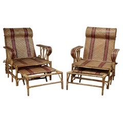 Pair of Vintage Bamboo Chase Lounge Chairs