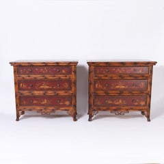 Pair of Vintage Faux Bamboo Chinoiserie Chests