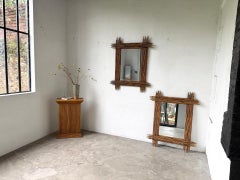 Paar Vintage-Spiegel aus Bambus, Frankreich 1970