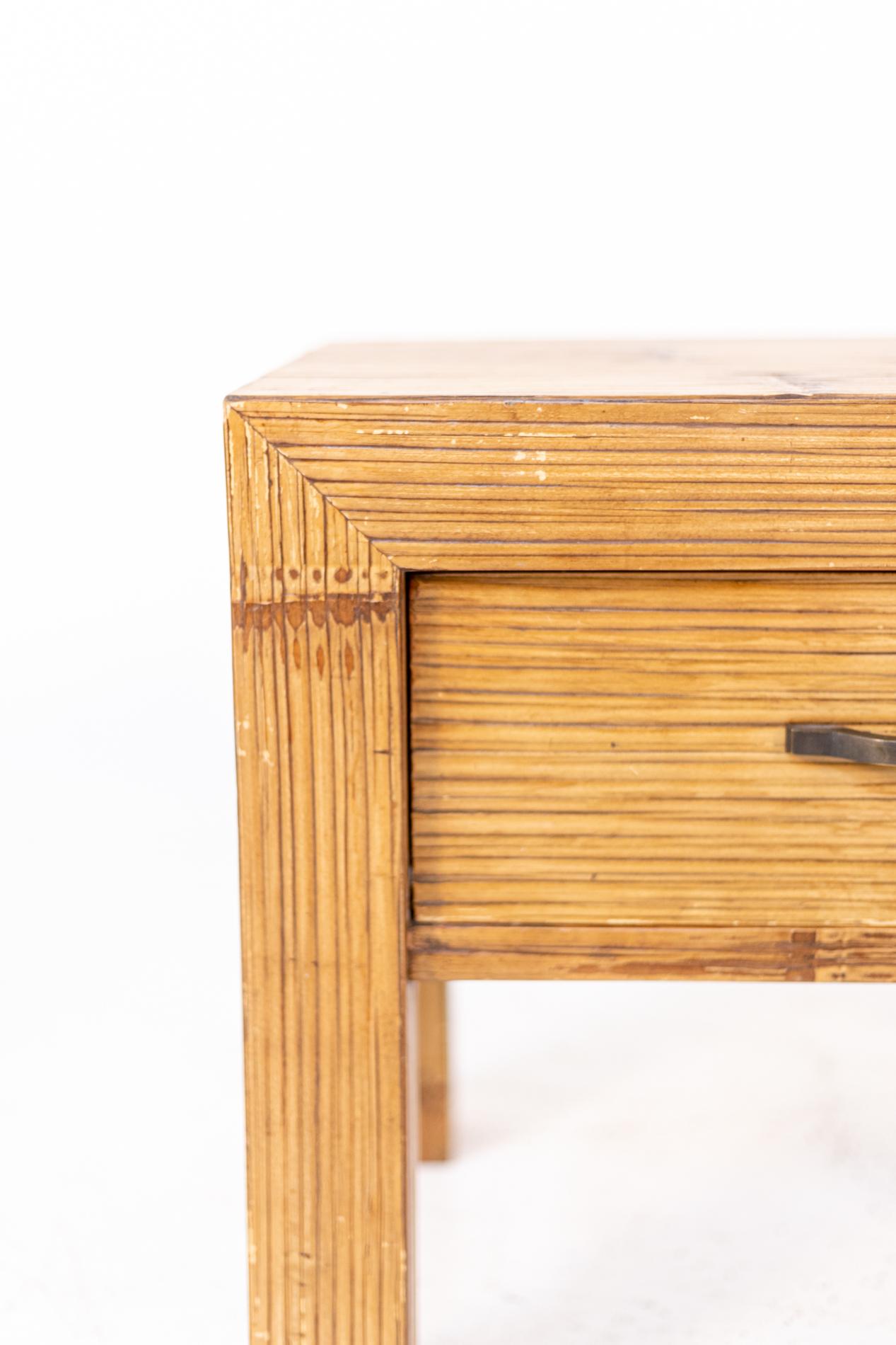 Late 20th Century Pair of Vintage Bamboo Nightstands
