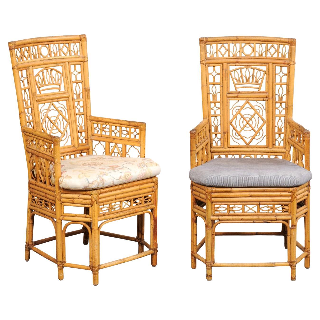 Pair of Vintage Bamboo Occasional Armchairs