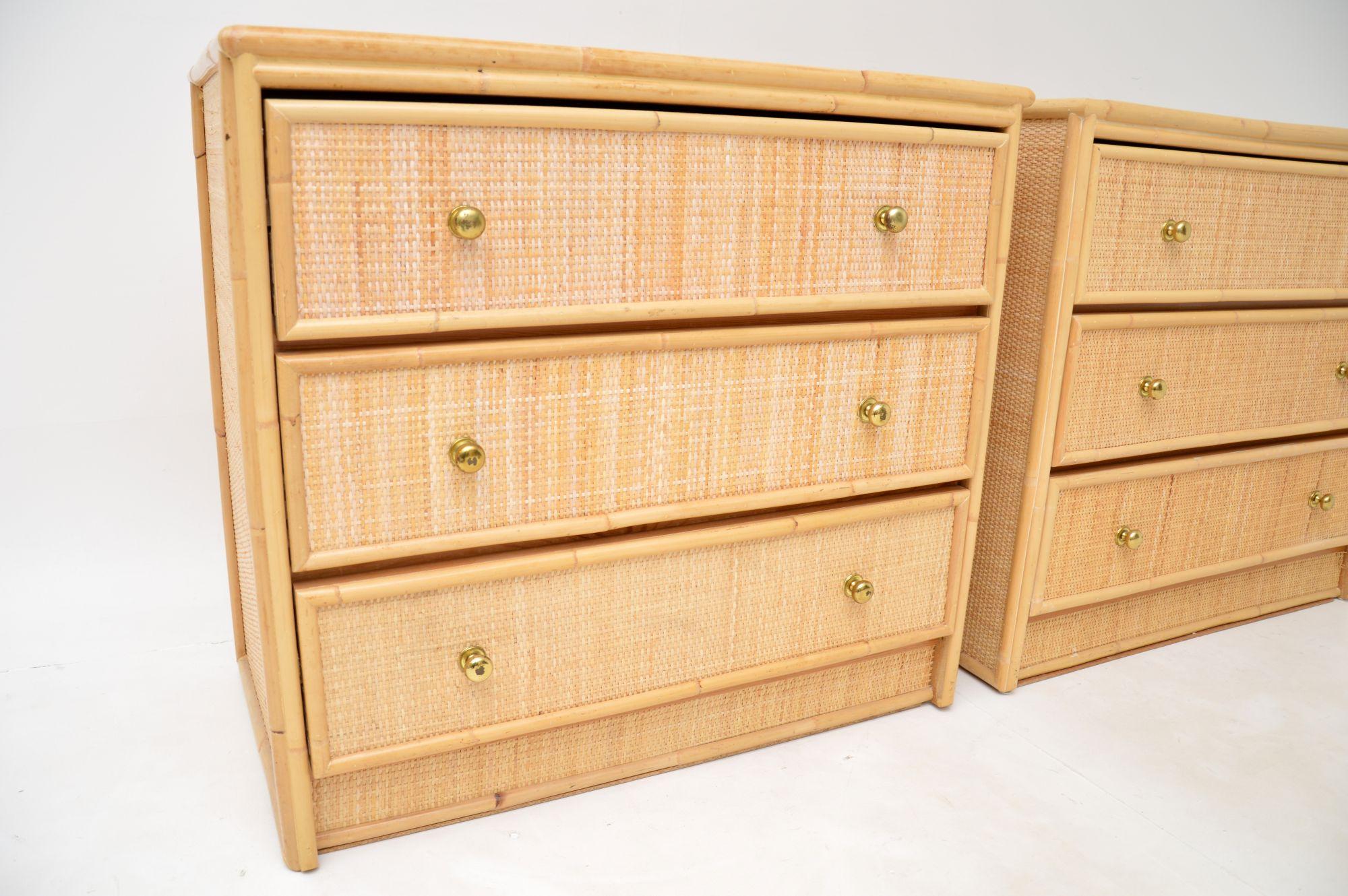 vintage rattan chest of drawers