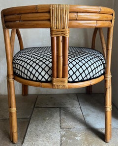 Pair of Vintage Bamboo Tub Back Armchairs