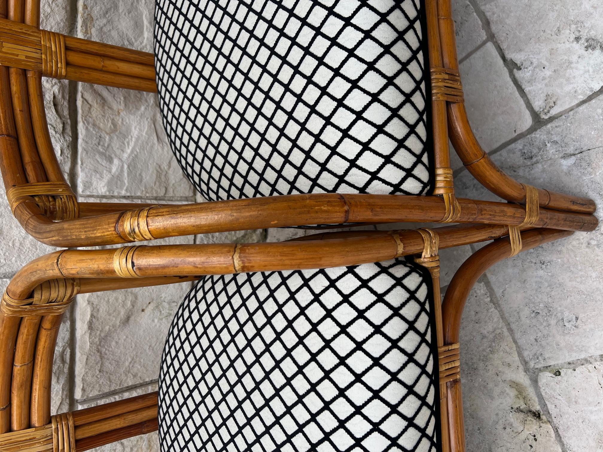 Paar Vintage Bamboo Tub Back Armchairs (Bambus)