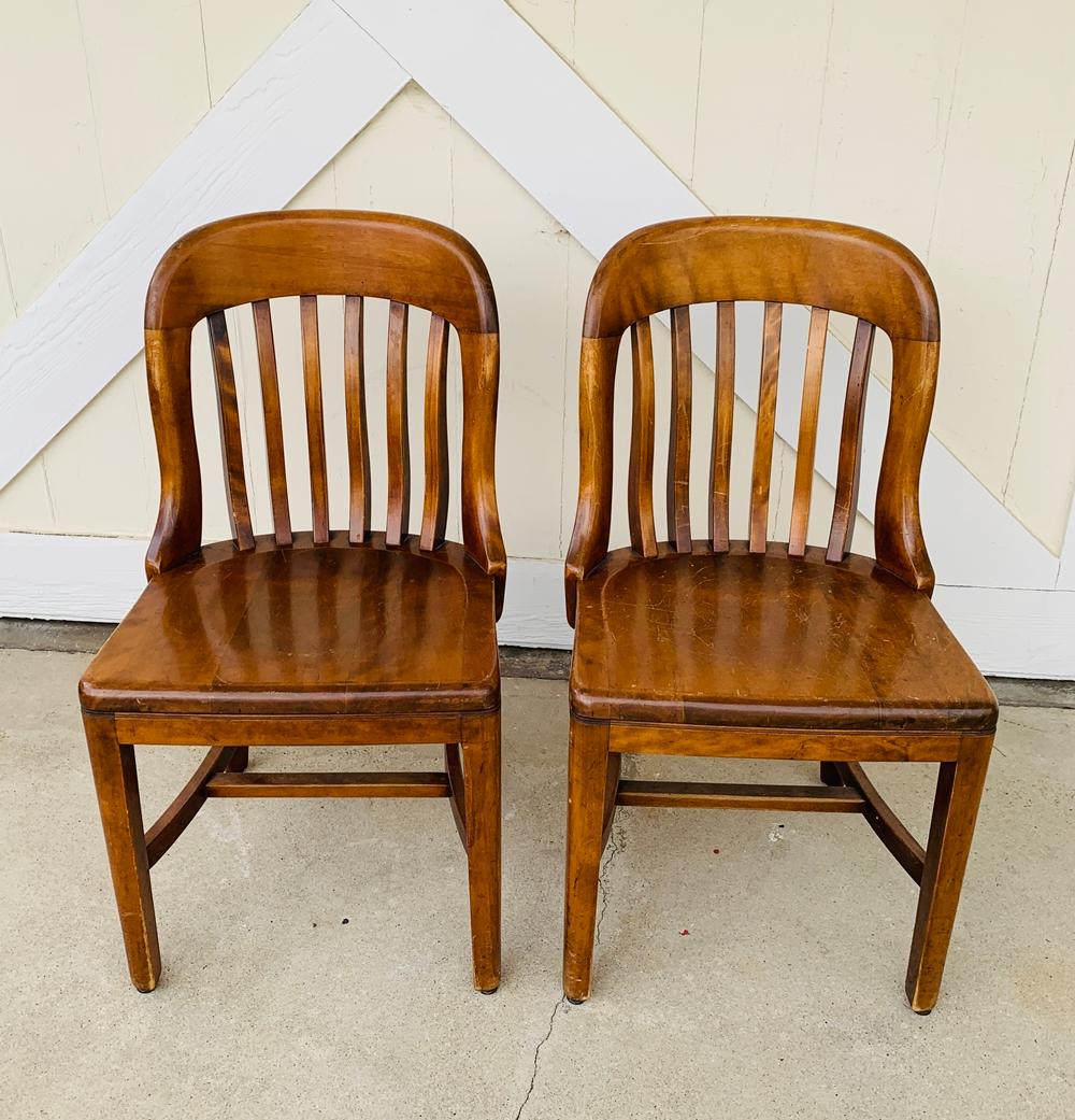 Pair of Vintage Bankers Chairs by Sikes of Buffalo N.Y. 2