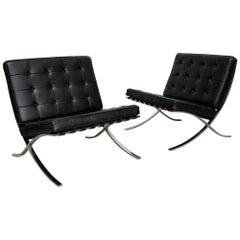 Paire de chaises Barcelona vintage de Mies van der Rohe