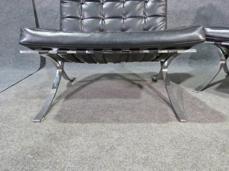 Pair of Vintage Barcelona Style Chairs For Sale at 1stDibs barcelona