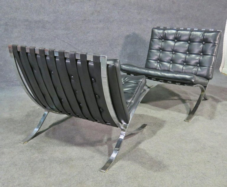 Pair of Vintage Barcelona Style Chairs For Sale at 1stDibs barcelona