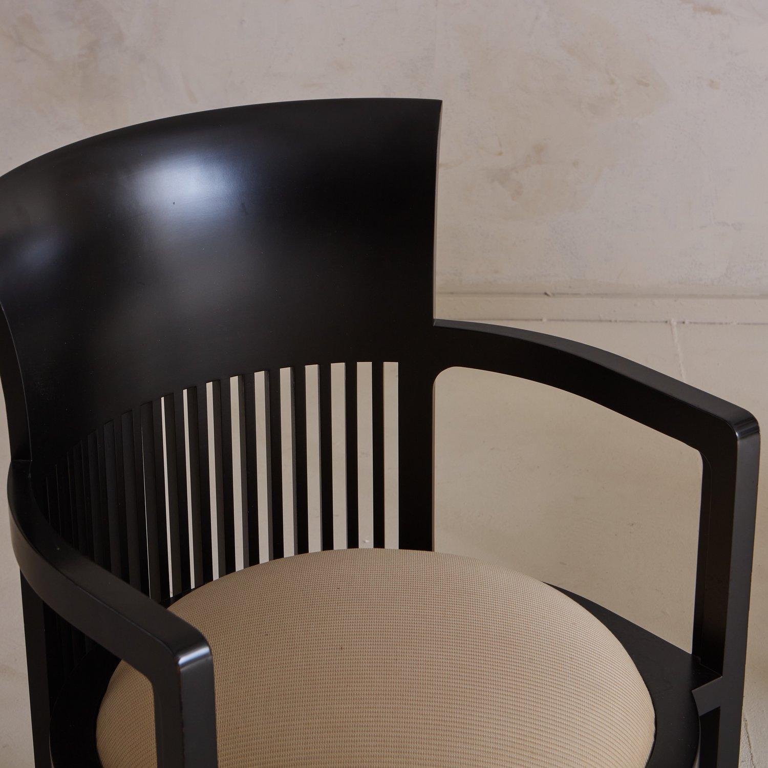 American Pair of Vintage Barrel Chairs Attributed to Frank Lloyd Wright for Cassina