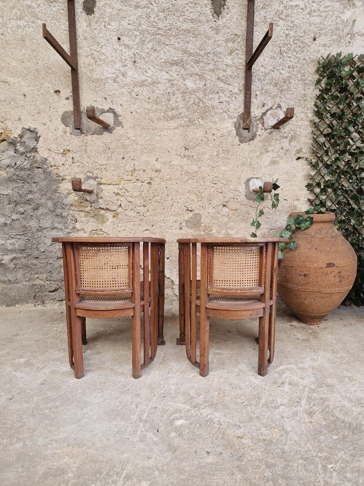 Pair of Austrian Joseph Hoffman Barrel Chairs 6