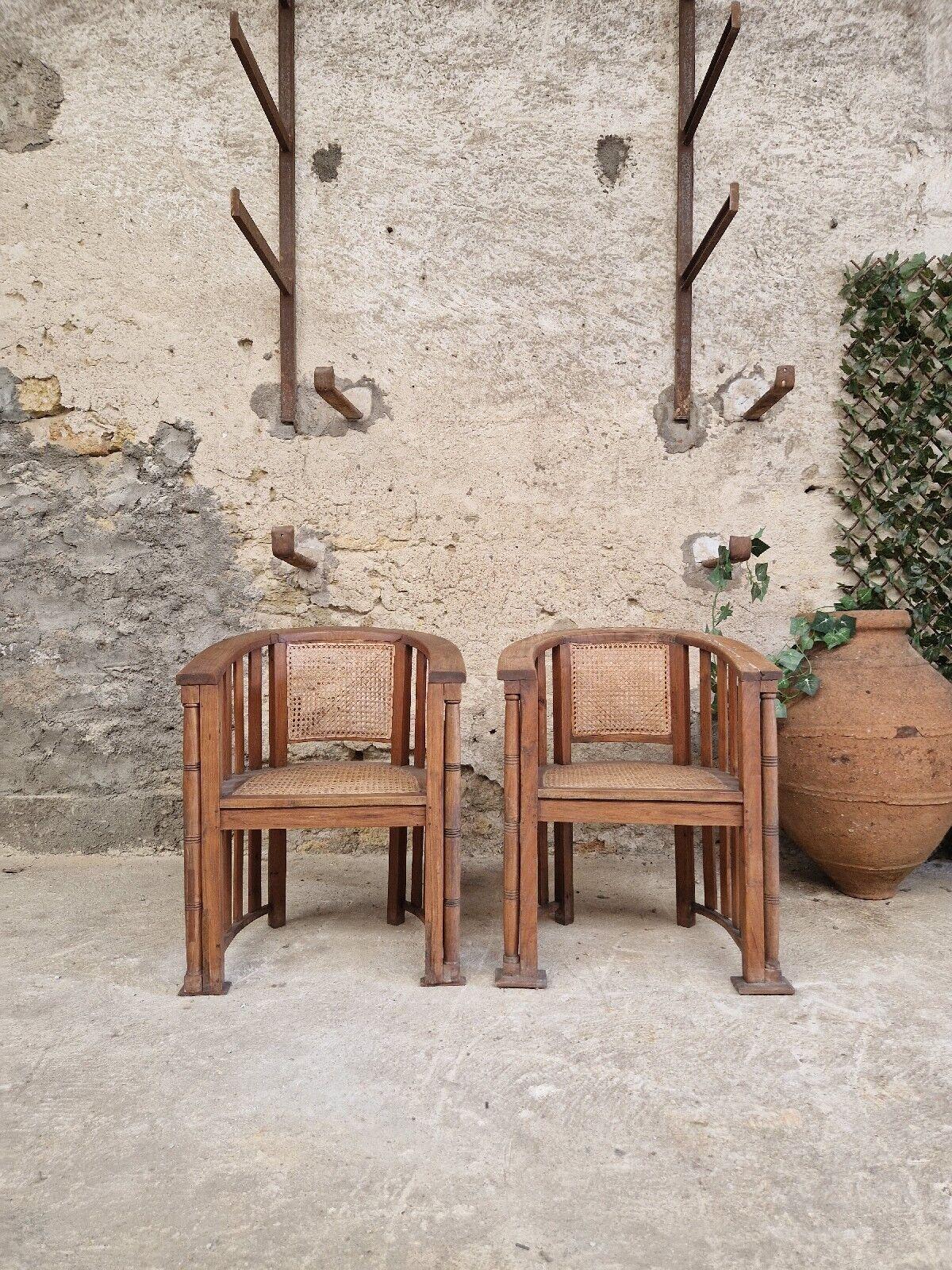 We are delighted to offer for sale this listing for a Fabulous Pair of Joseph Hoffman Barrell Chairs

Joseph Hoffman was a central figure in Modern Design, he was born in the 19th Century in Europe.
He favoured a new emphasis, simplicity of