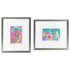 Pair of Vintage Batiks, 'Xhosa Women'