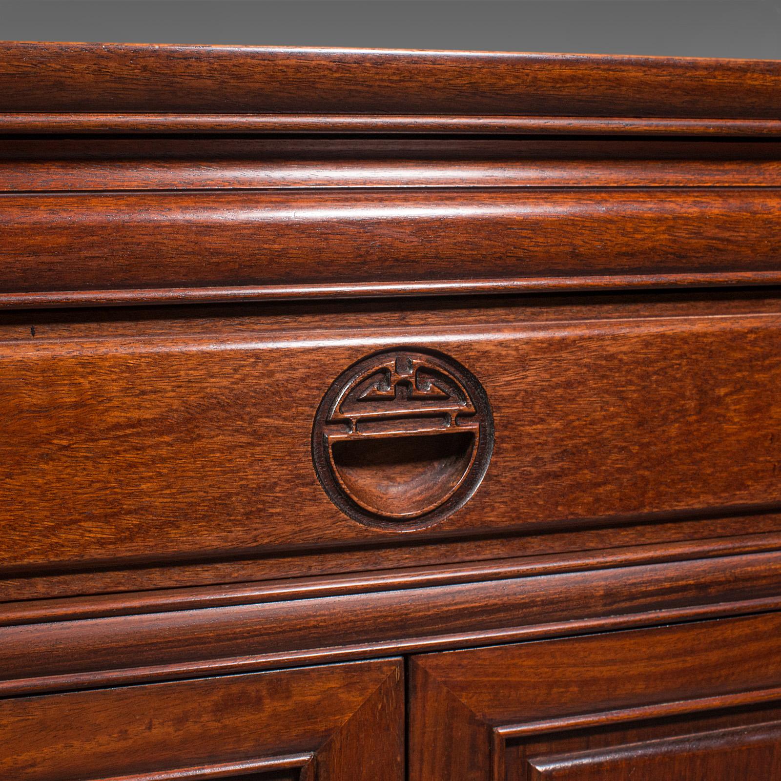 Pair of Vintage Bedside Nightstands, Asian, Low Side Cabinet, Art Deco, C.1940 For Sale 3