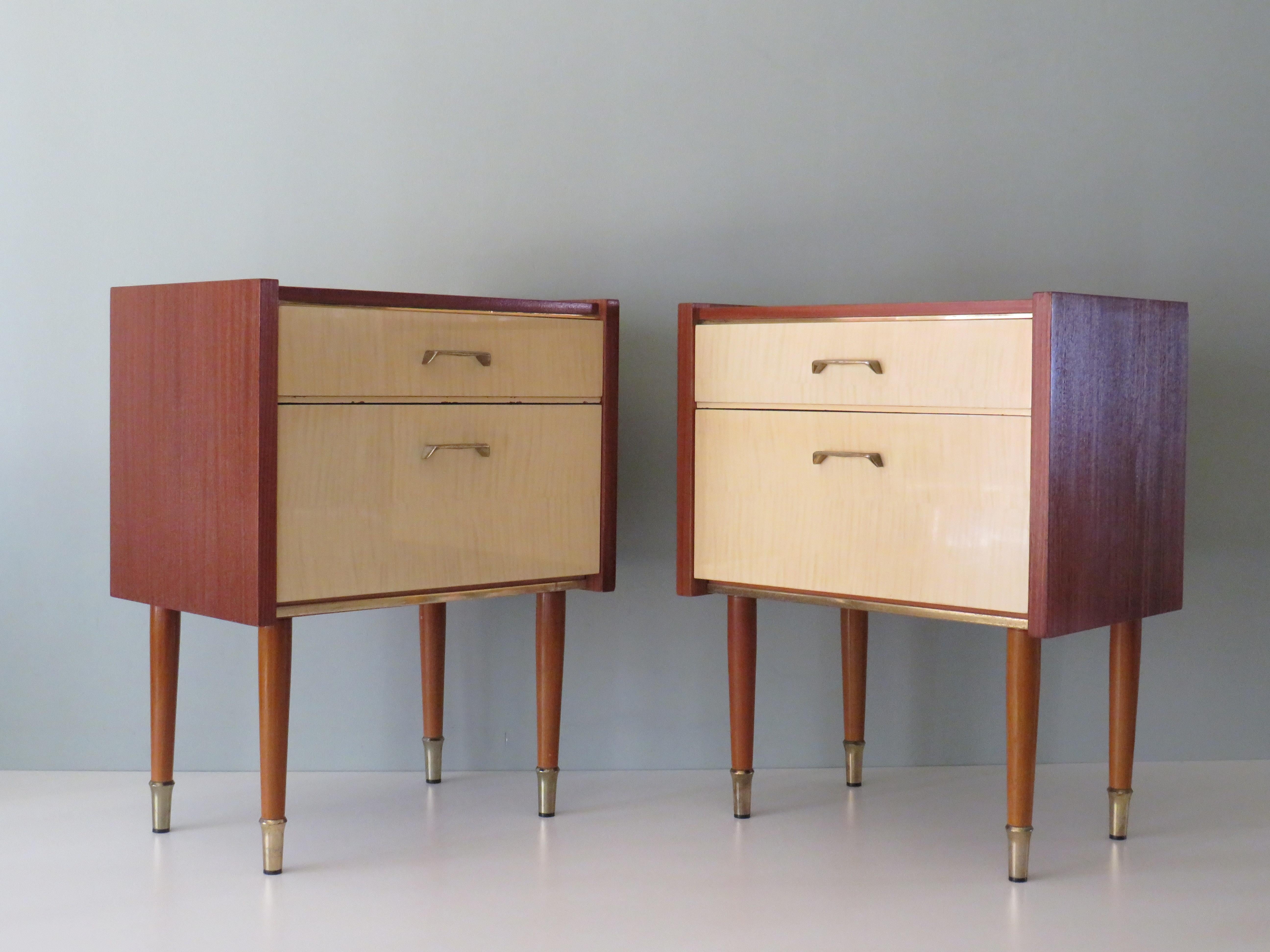 Mid-20th Century Pair of Vintage Bedside Tables, 1950s