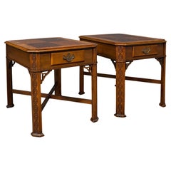 Pair of Vintage Bedside Tables, Chinese, Side, Nightstand, Chippendale Revival