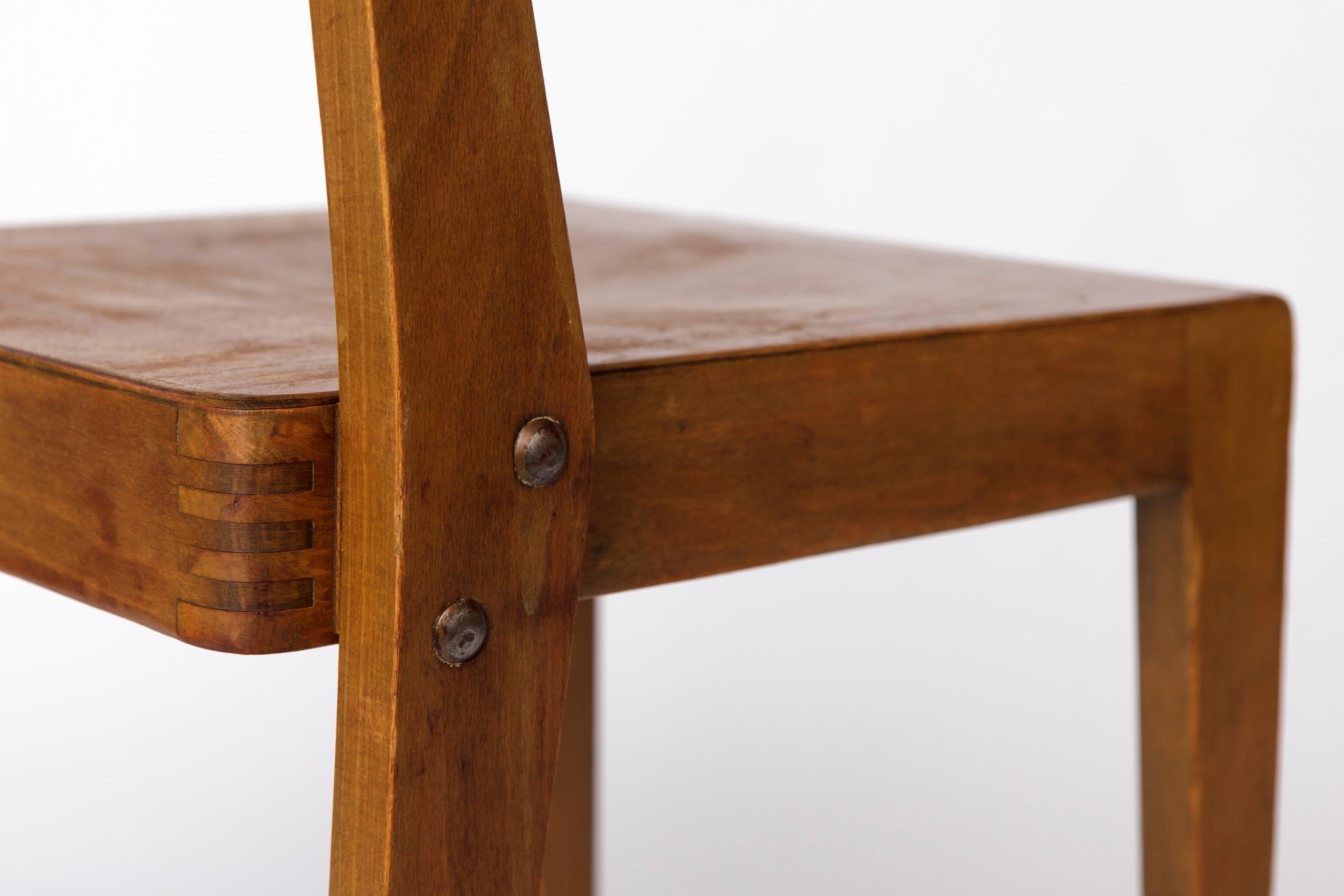 Pair of Vintage Beechwood Stackable Chairs, Germany 1960s–1970s For Sale 4