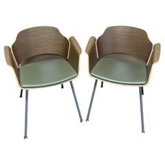 Pair of Vintage Bent Wood Lounge Chairs by Stylex
