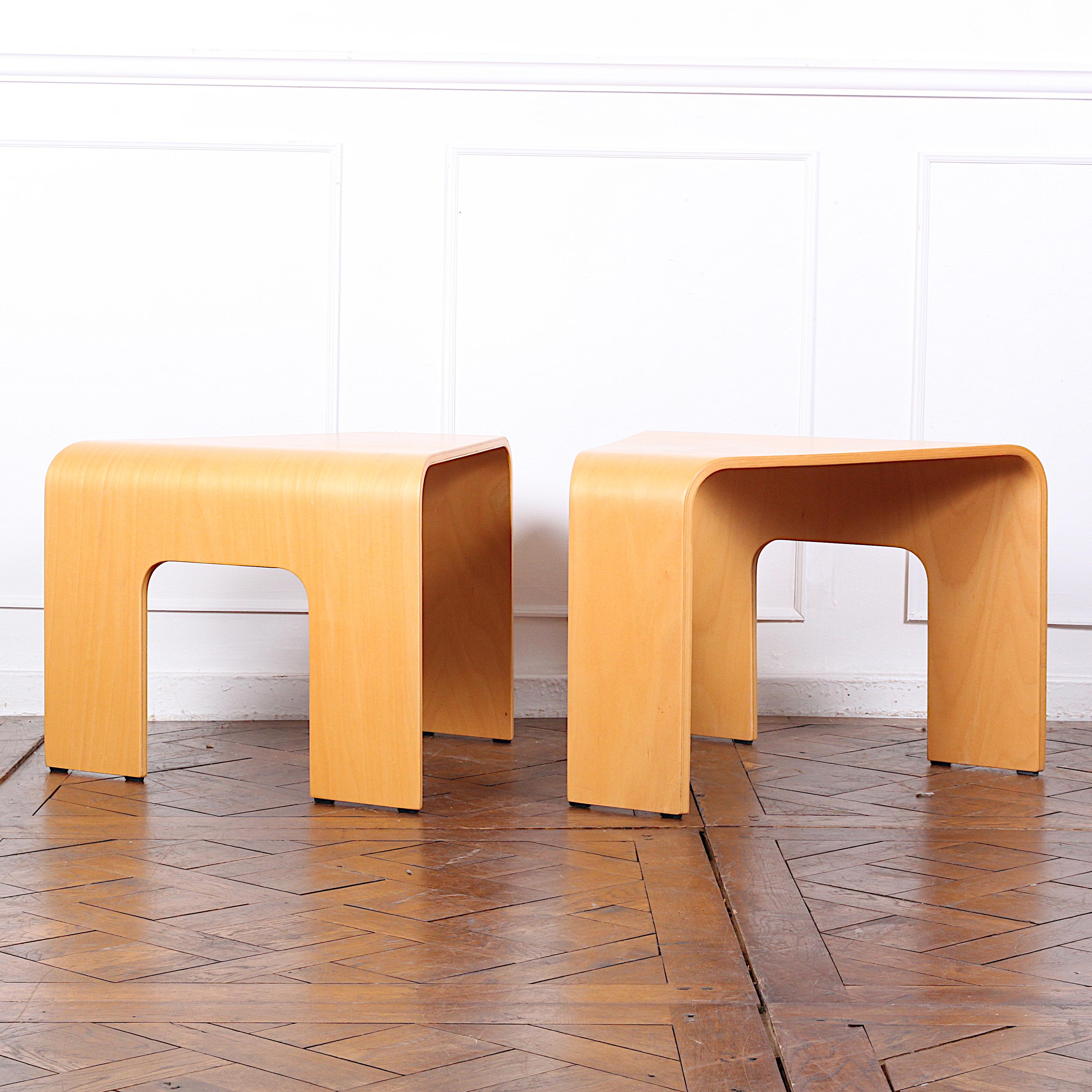 Pair of Vintage Bent Wood Side Tables In Good Condition In Vancouver, British Columbia